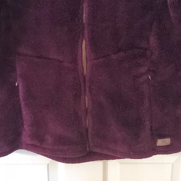 Zeroxposur Dark Purple Plush Front Zip Hoodie Jacket Women's Size M - Picture 8 of 10